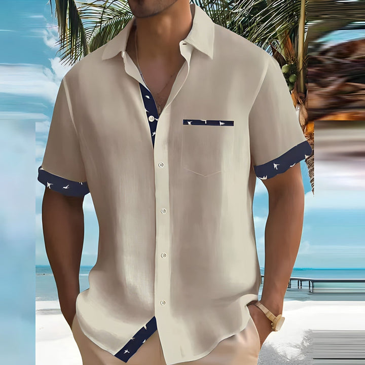 Dom | Men's Short Sleeves with Chest Pocket and Buttons