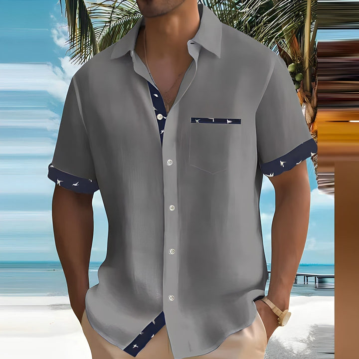 Dom | Men's Short Sleeves with Chest Pocket and Buttons