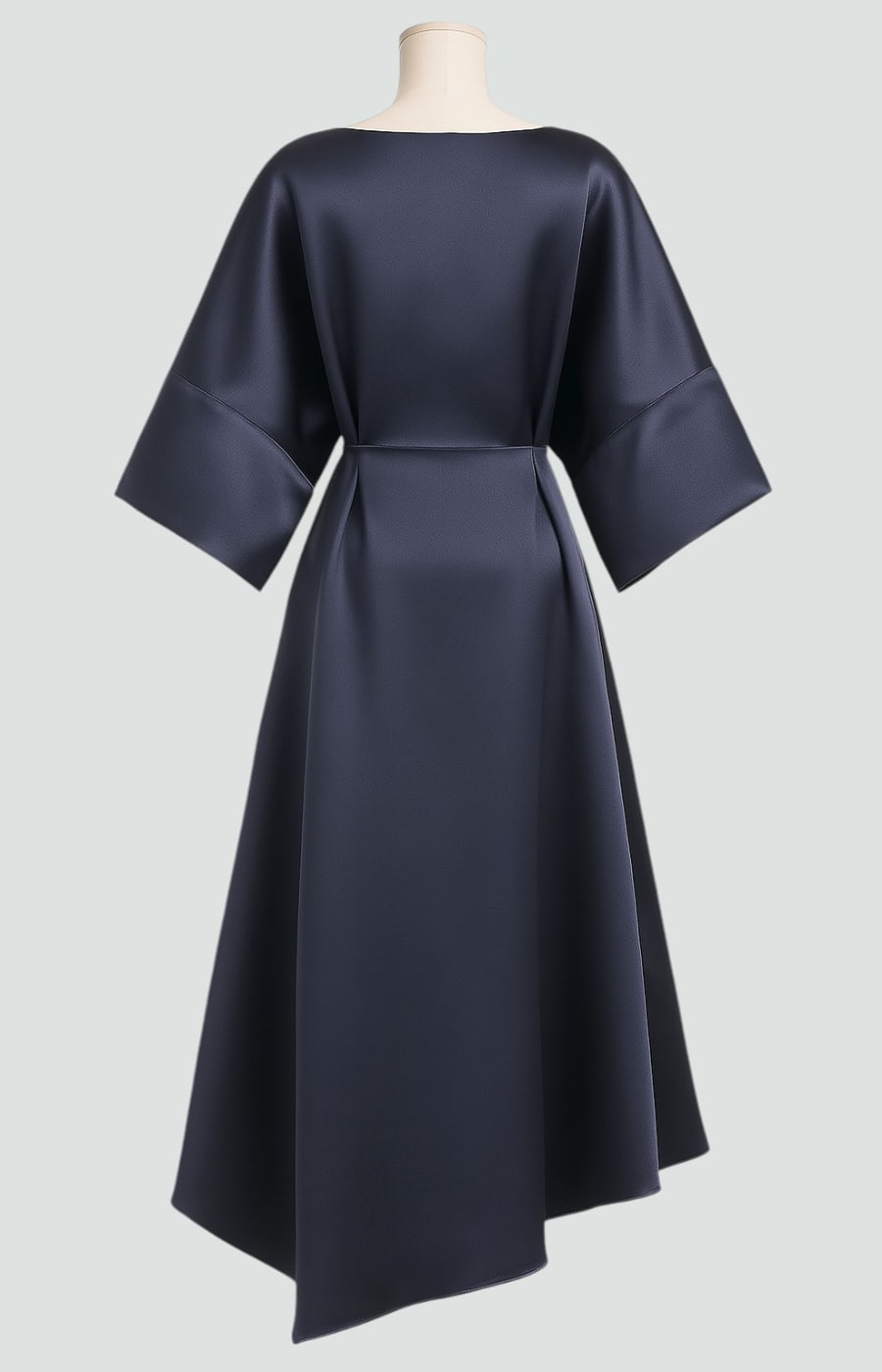 Arianne | Women's Elegant  Draped Satin Dress with Brooch Detail