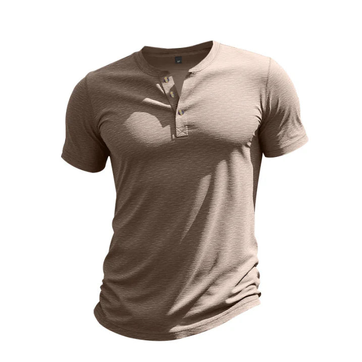 Jaren | Men’s Casual Henley T-shirt with Buttons and Crewneck