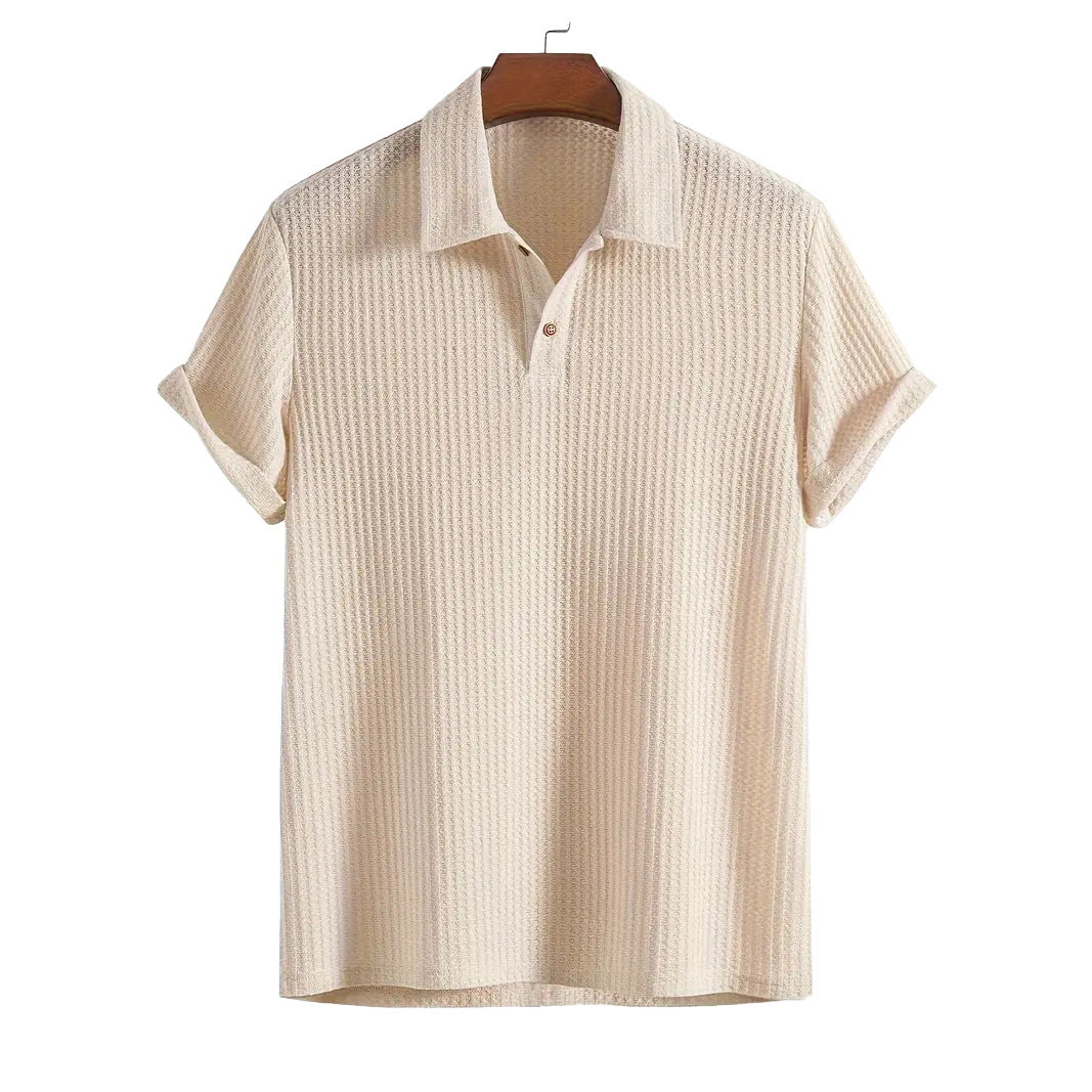 Gino | Men’s Knitted Polo Shirt with Textured