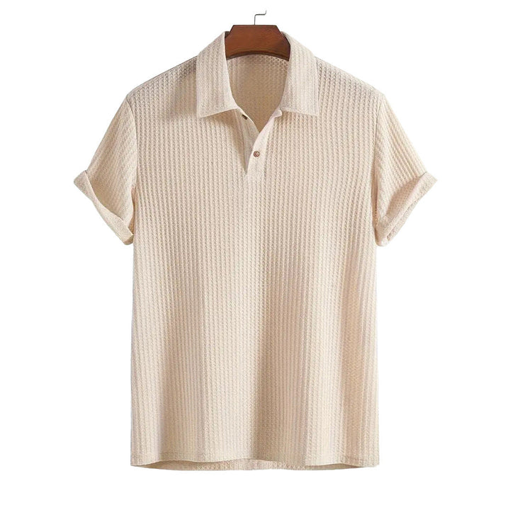 Gino | Men’s Knitted Polo Shirt with Textured