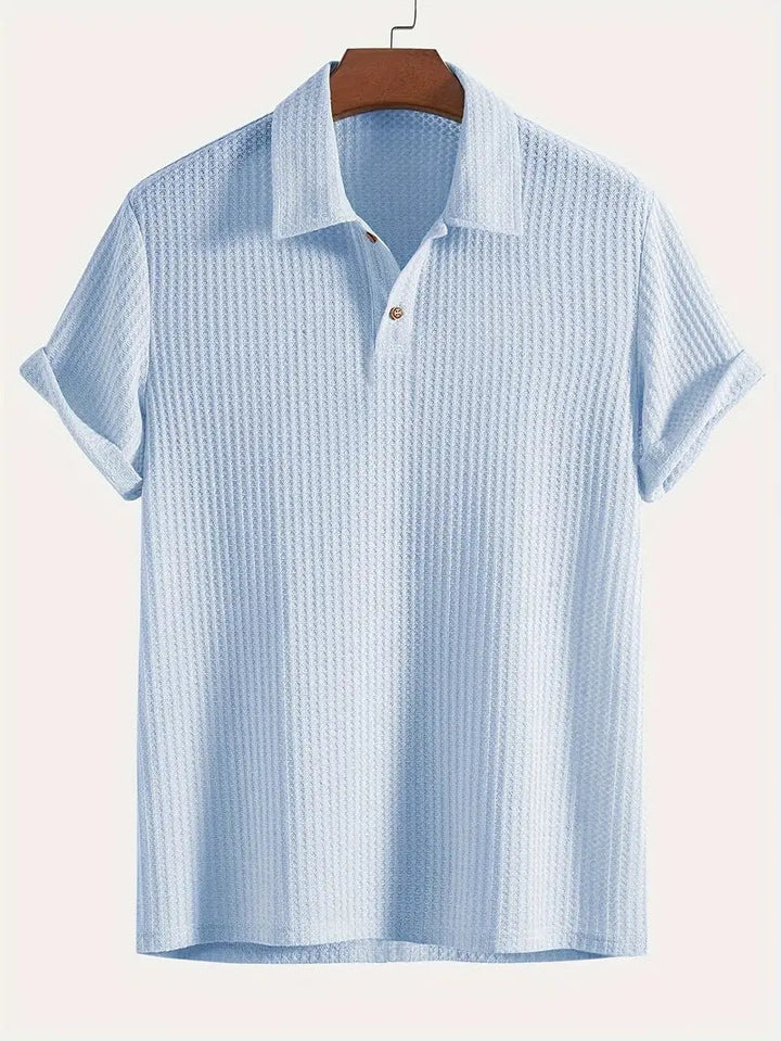 Gino | Men’s Knitted Polo Shirt with Textured