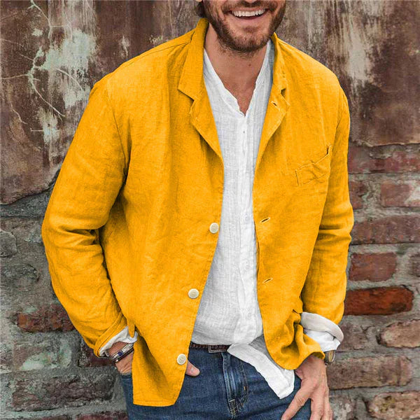 Alaric | Men’s Linen Jacket with Button-Up