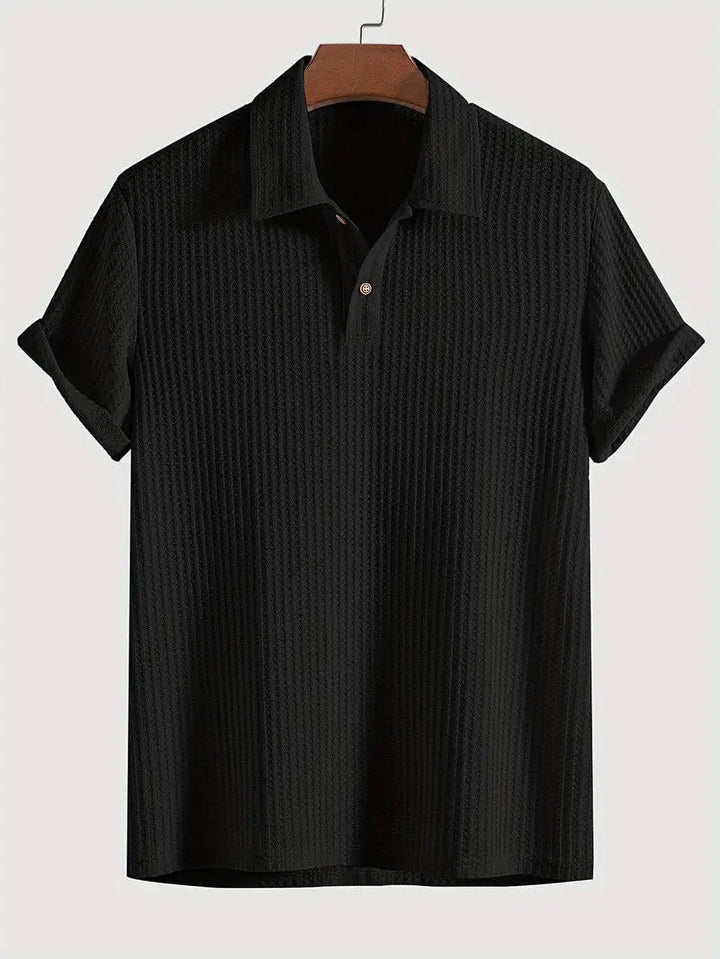 Gino | Men’s Knitted Polo Shirt with Textured