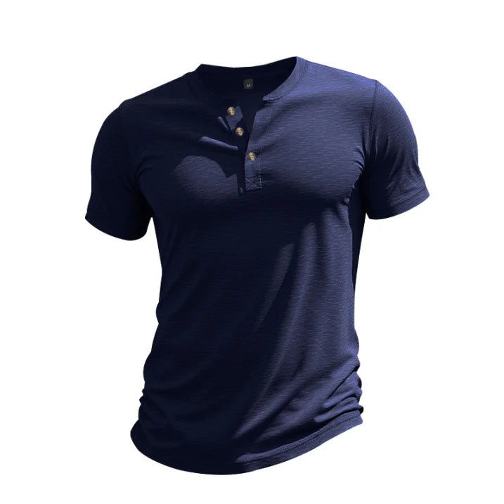 Jaren | Men’s Casual Henley T-shirt with Buttons and Crewneck