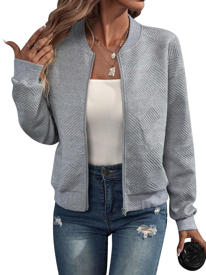 Dora | Women’s Textured Bomber Jacket with Zipper