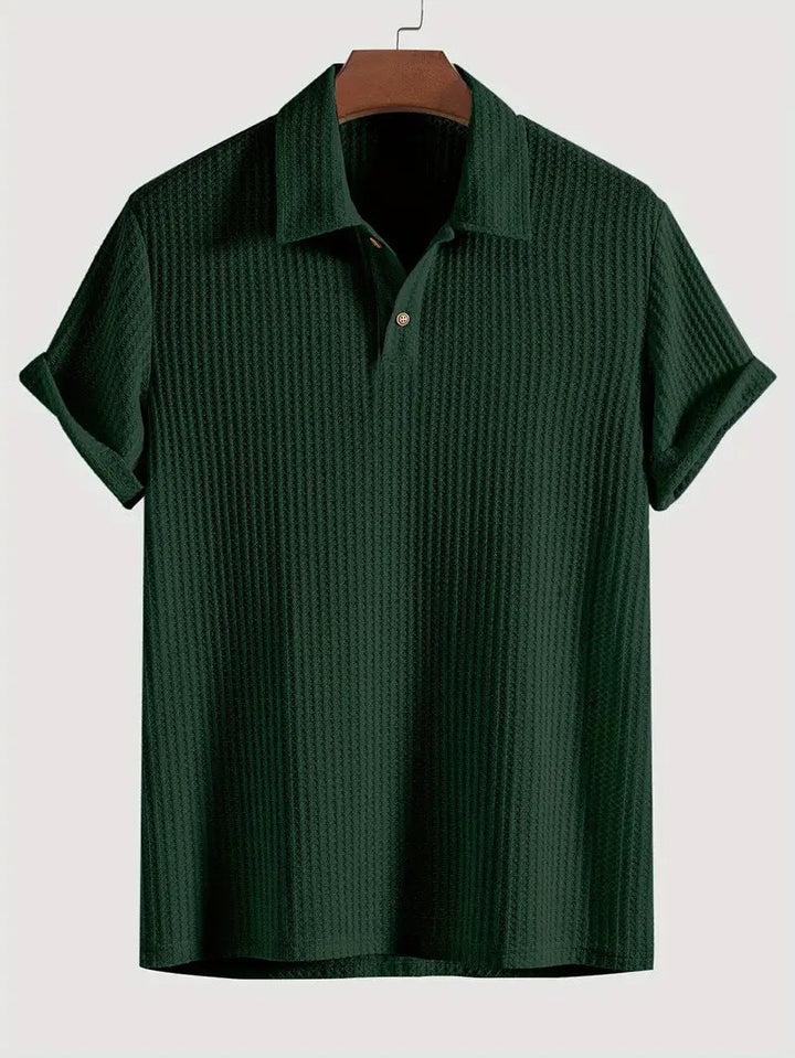 Gino | Men’s Knitted Polo Shirt with Textured