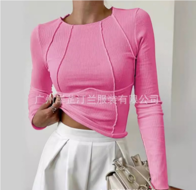 Delna | Women's Slim Fit Top With Long Sleeve and Ribbed Style