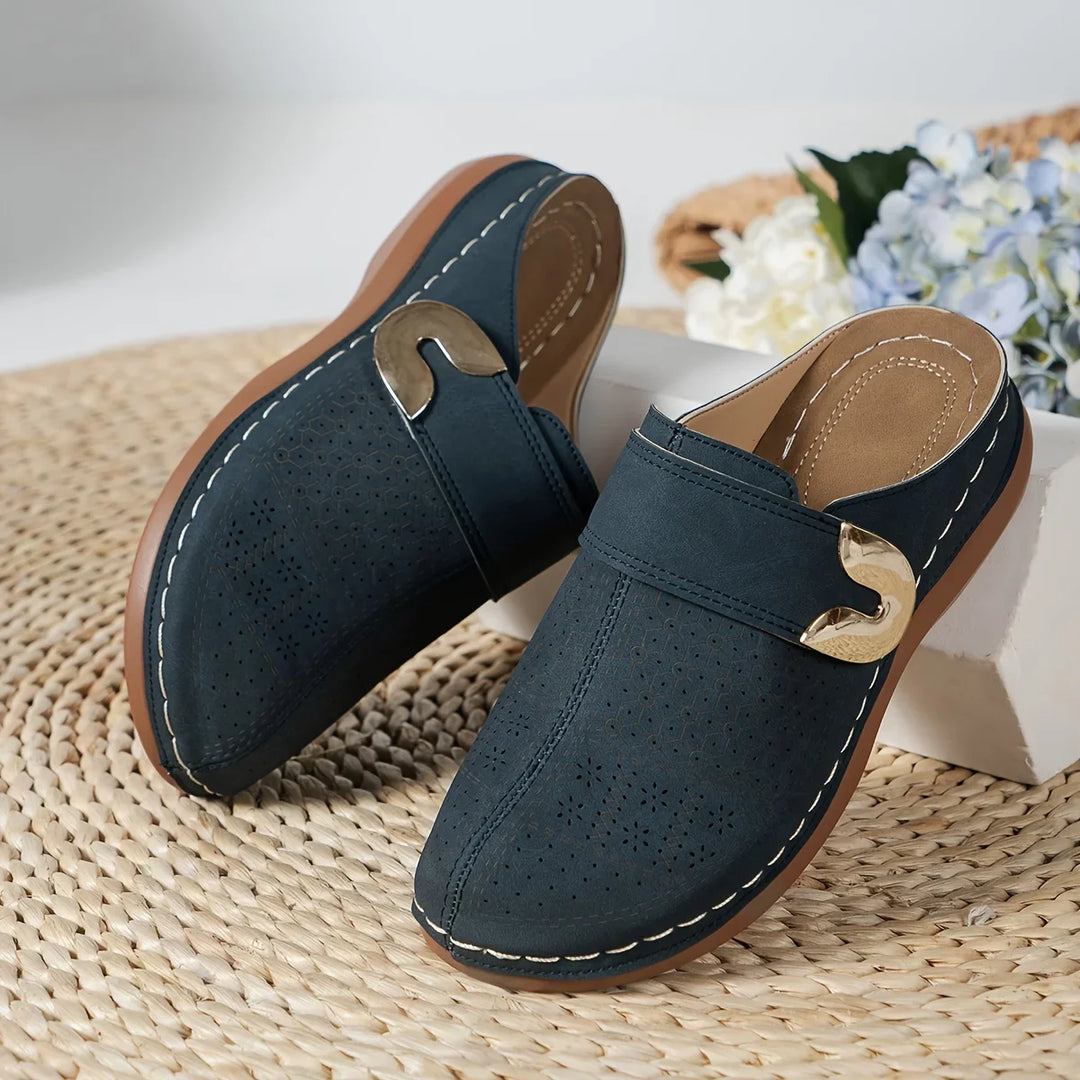 Estelle | Women’s Chic Loafers with Open Heel  and Buckle Style