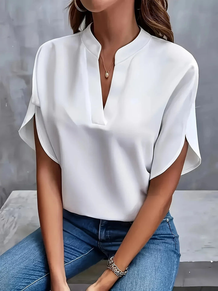 Vionne | Women's Lightweight V-neck Blouse with Sleeve Slit