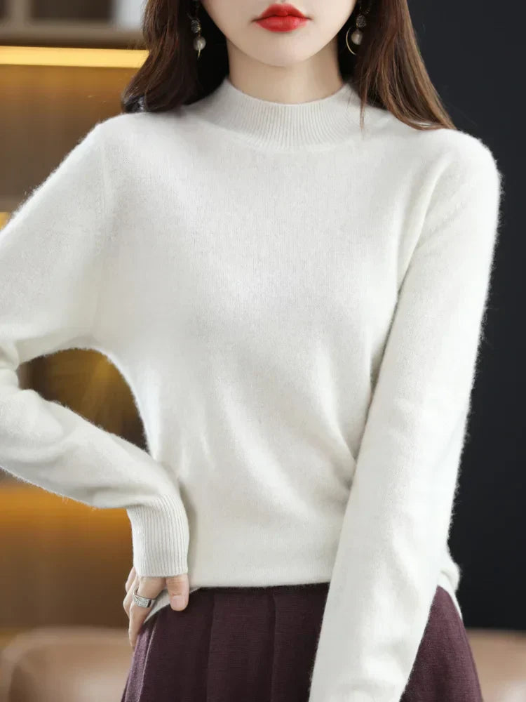 Anara | Women’s Wool Knit Sweater with Crew Neck