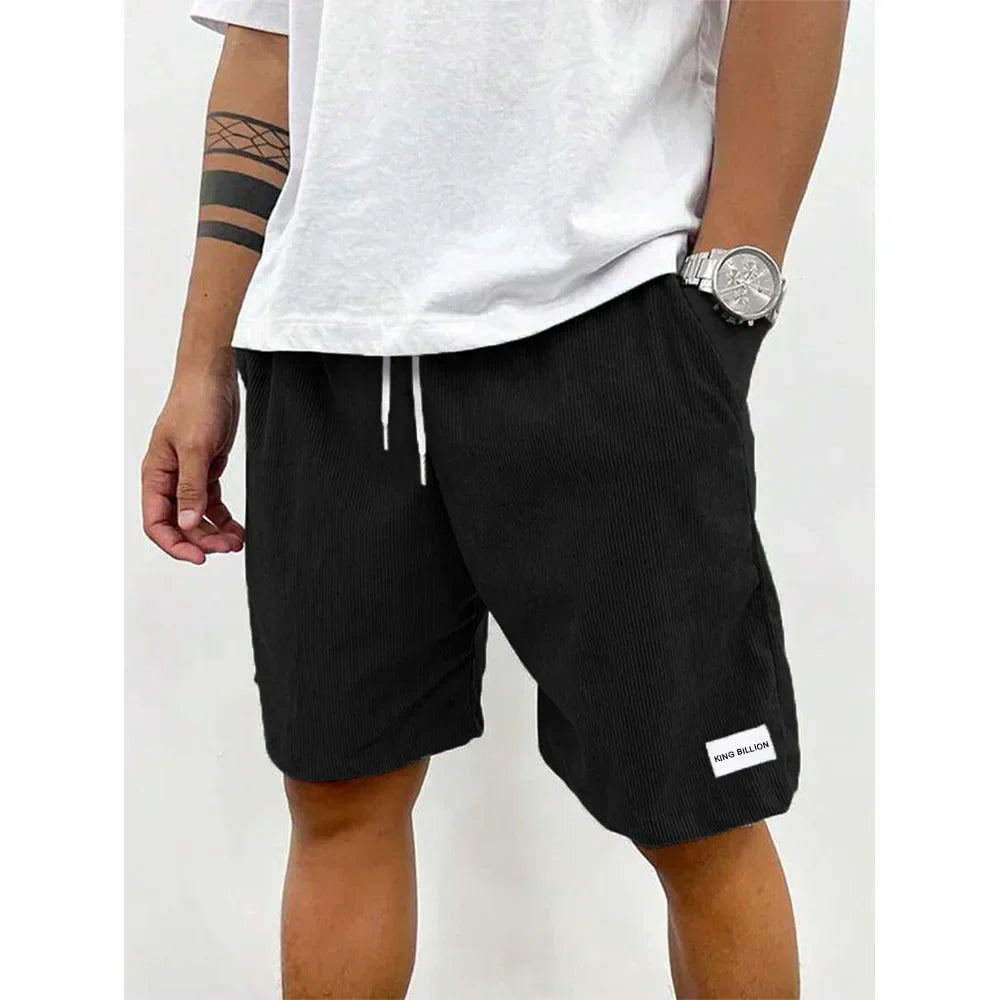 Tjark | Men’s Corduroy Casual Shorts with Drawstring and Patch