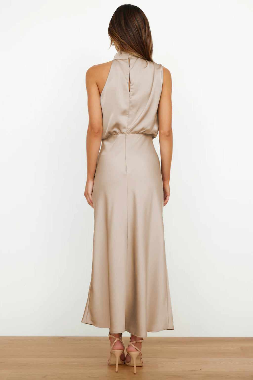 Marzelle | Women's Elegant Halter Satin Dress