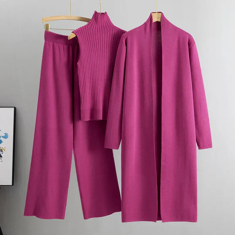 Sharon | Women’s Three-Piece Cardigan and Trousers Set