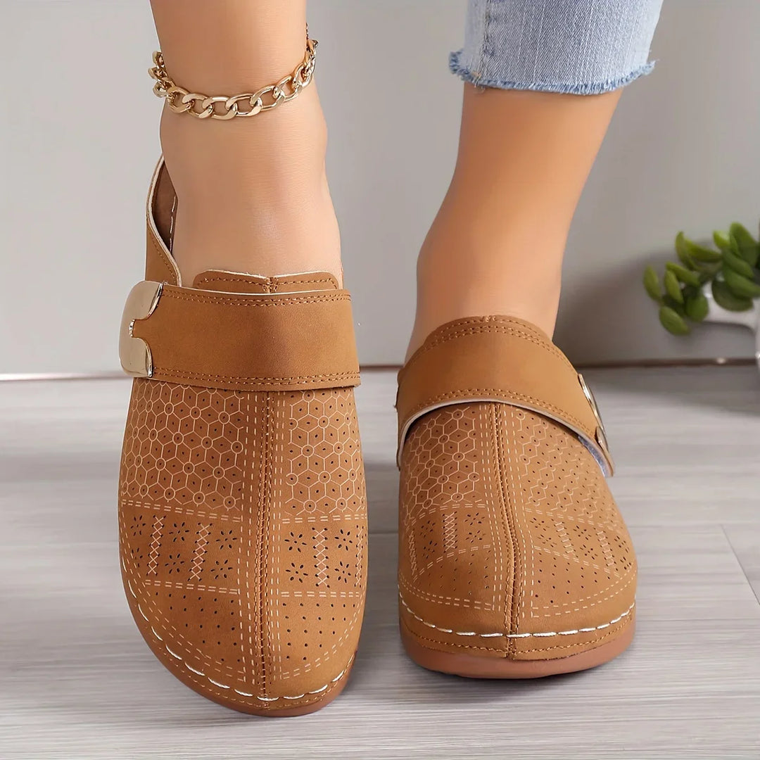Estelle | Women’s Chic Loafers with Open Heel  and Buckle Style