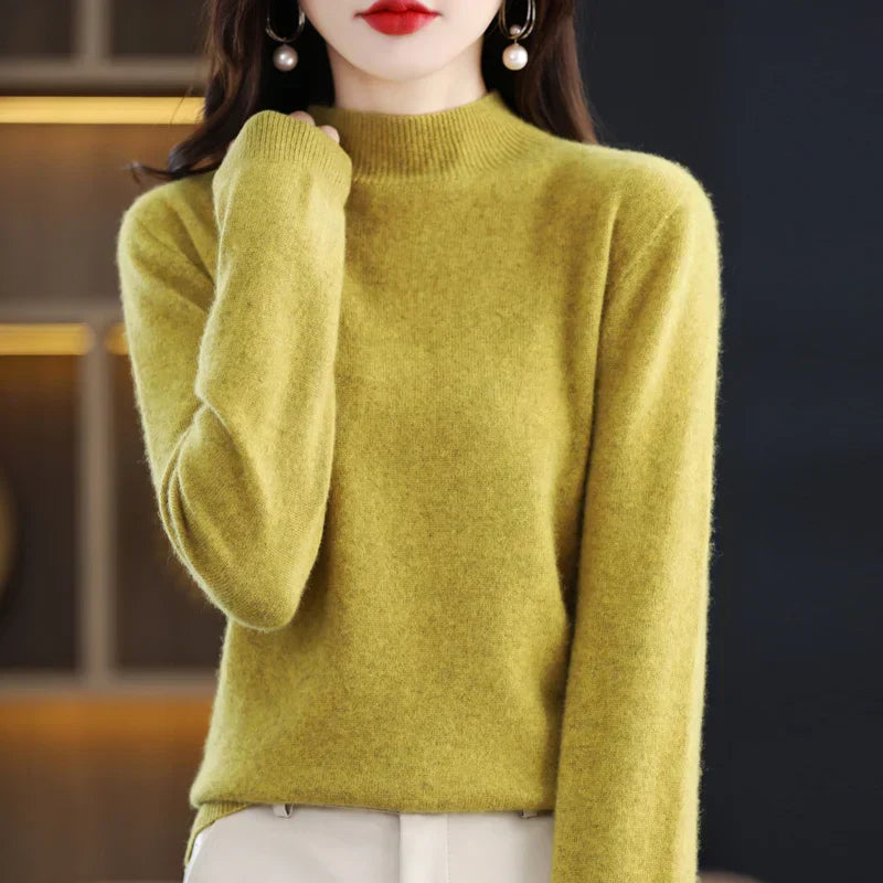 Anara | Women’s Wool Knit Sweater with Crew Neck