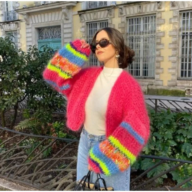 Brenna | Women’s Striped Knit Cardigan with Multicolor Style