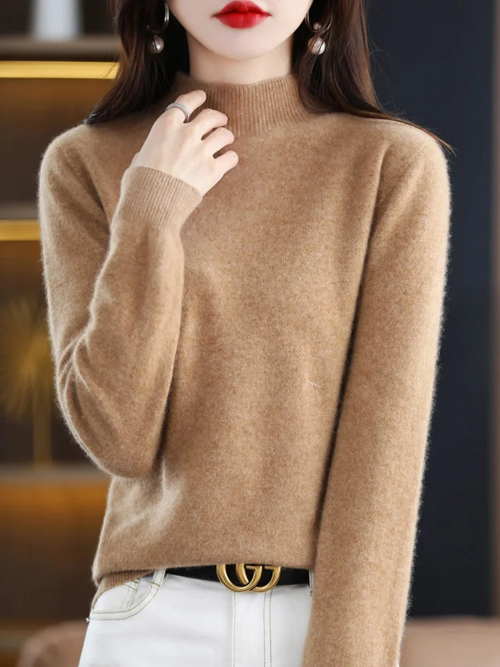 Anara | Women’s Wool Knit Sweater with Crew Neck