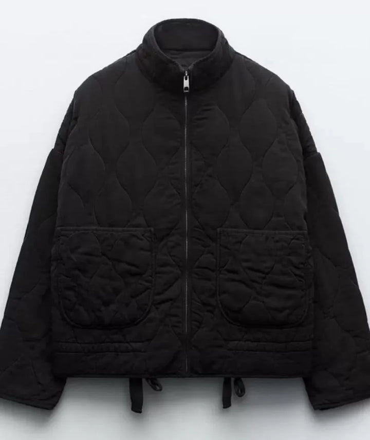 Arlene | Women’s Quilted Cotton Jacket with Stand Collar and Pockets