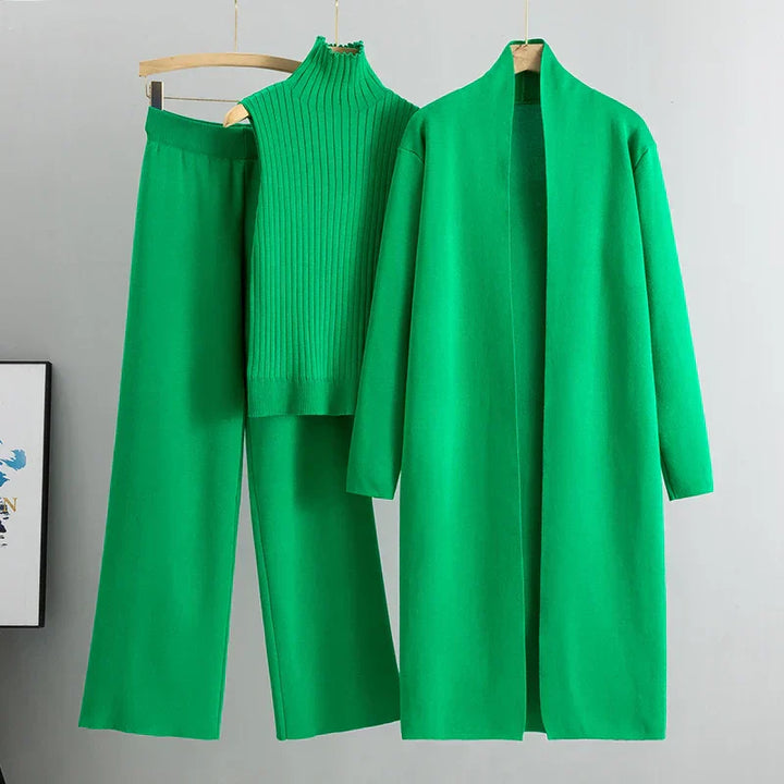 Sharon | Women’s Three-Piece Cardigan and Trousers Set
