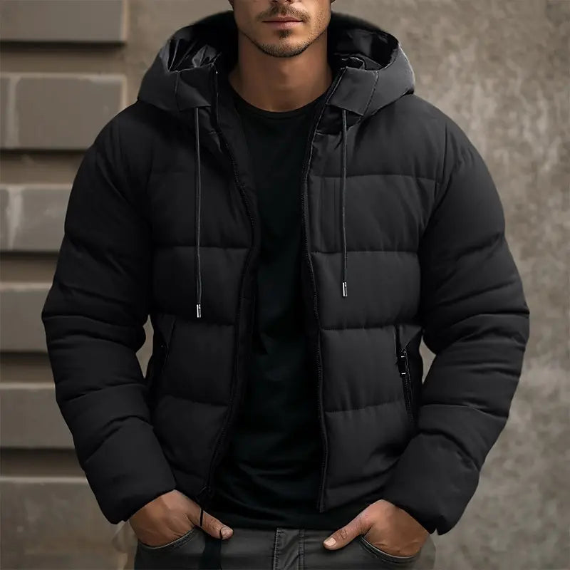 Nordhelm | Men's Puffer Jacket with Hood and Drawstring