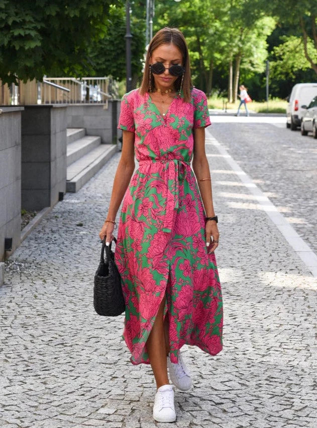 Maelle | Women’s Lightweight Floral Dress with Wrap Style