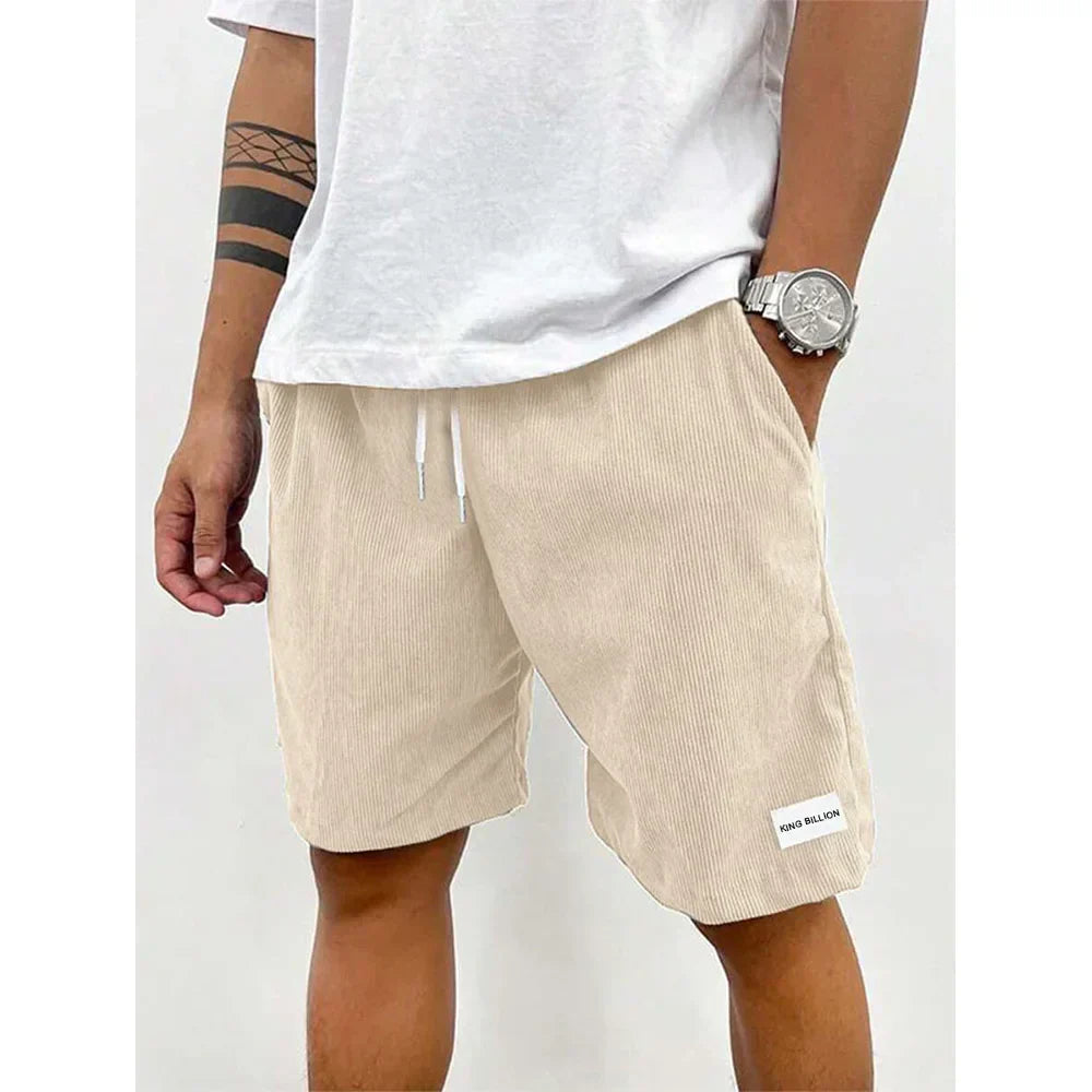 Tjark | Men’s Corduroy Casual Shorts with Drawstring and Patch