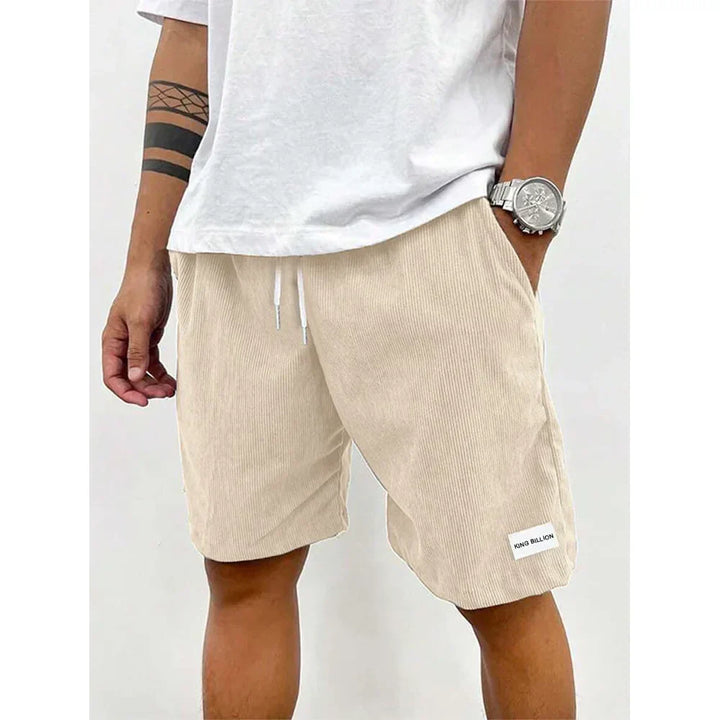 Tjark | Men’s Corduroy Casual Shorts with Drawstring and Patch