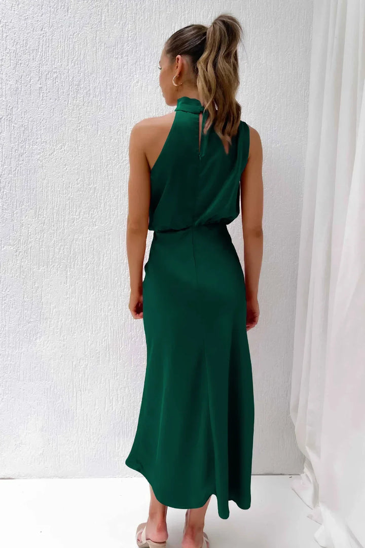 Marzelle | Women's Elegant Halter Satin Dress