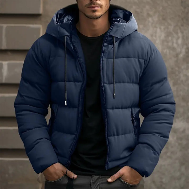 Nordhelm | Men's Puffer Jacket with Hood and Drawstring