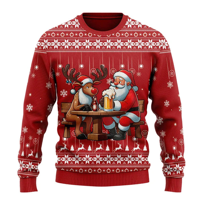 Noelle | Unisex Christmas Prints Knit Sweater with Round Neckline