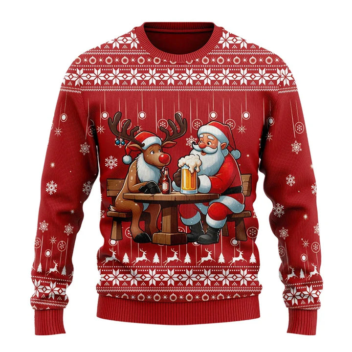Noelle | Unisex Christmas Prints Knit Sweater with Round Neckline