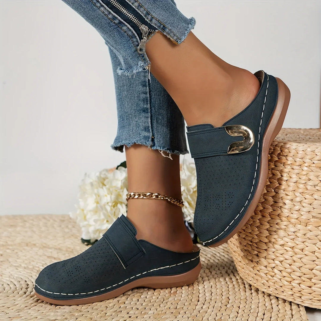 Estelle | Women’s Chic Loafers with Open Heel  and Buckle Style