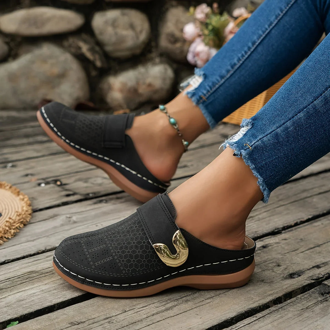 Estelle | Women’s Chic Loafers with Open Heel  and Buckle Style