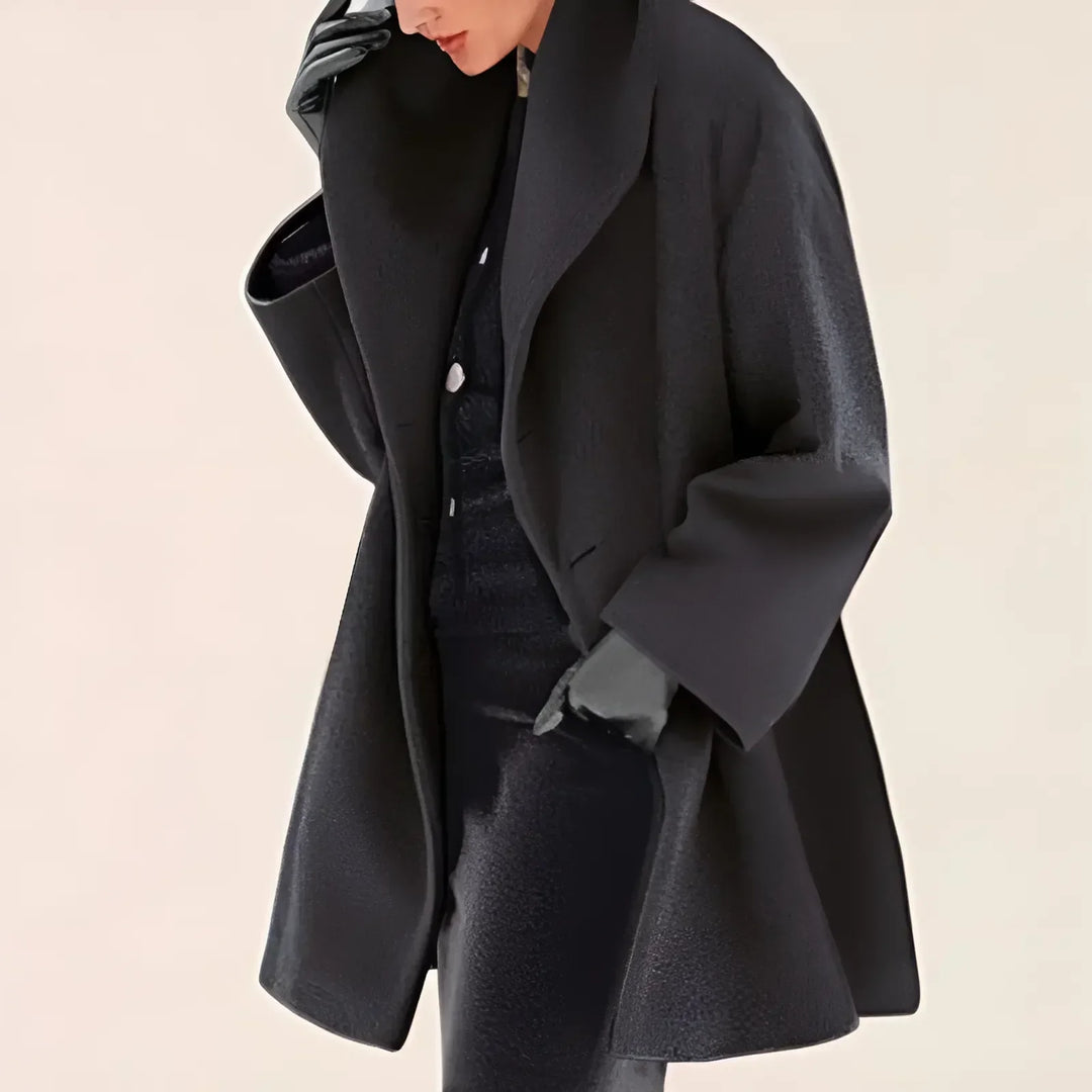 Bea | Women's Winter Coat with Buttons and Stand Collar