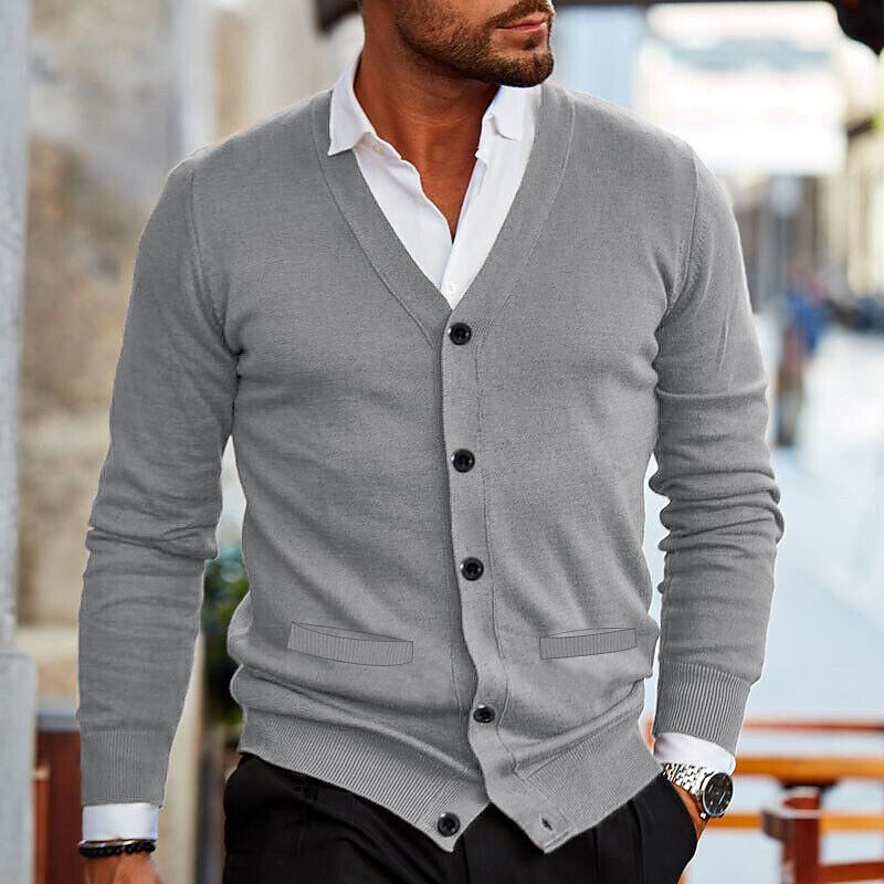 Brian | Men’s Casual Cardigan with V-neck and Buttons