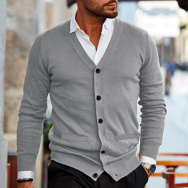Brian | Men’s Casual Cardigan with V-neck and Buttons