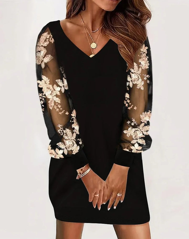 Maribel | Women’s Batwing Sleeves Mini Dress with V-neckline
