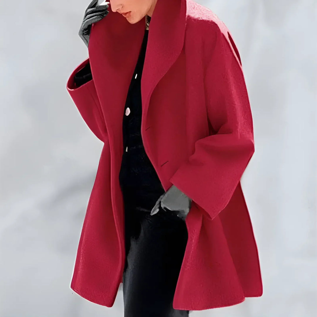 Bea | Women's Winter Coat with Buttons and Stand Collar