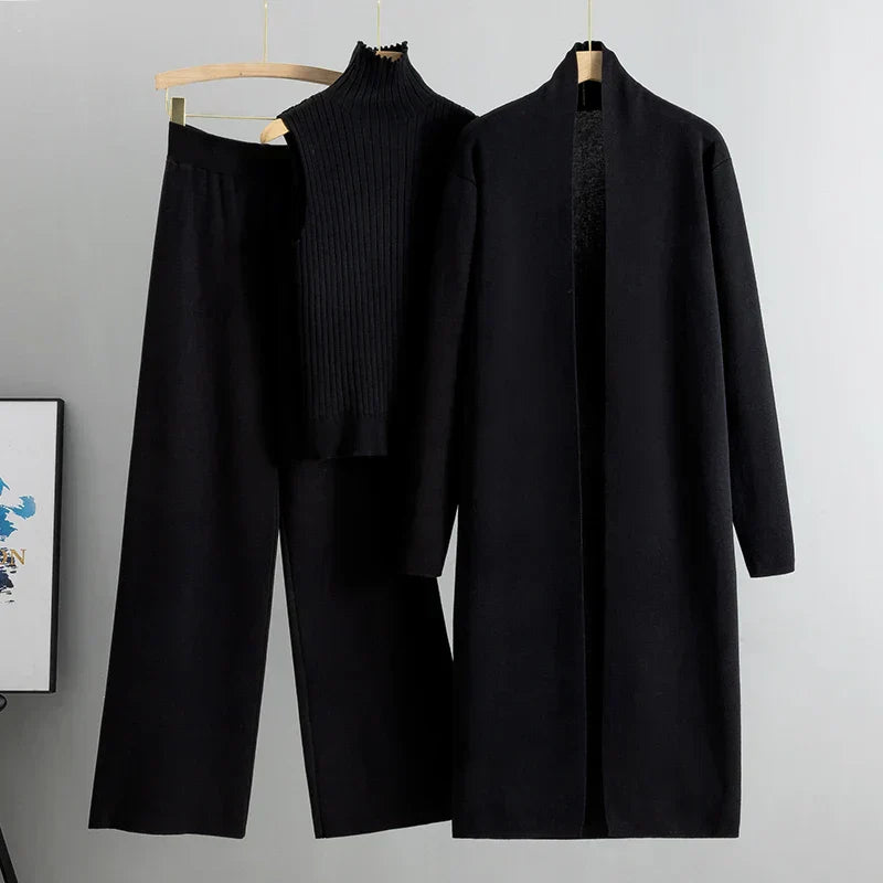 Sharon | Women’s Three-Piece Cardigan and Trousers Set