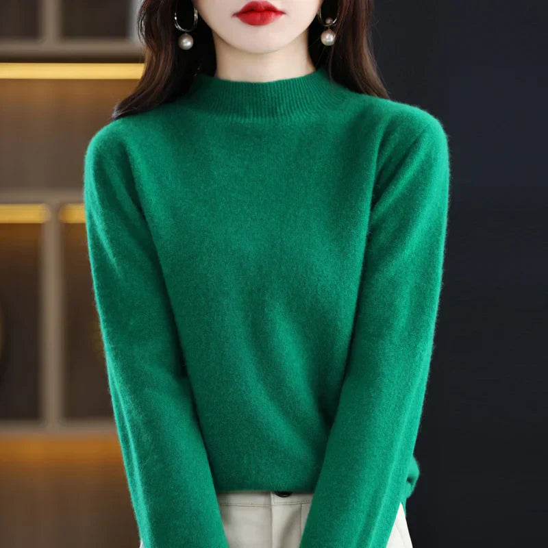 Anara | Women’s Wool Knit Sweater with Crew Neck