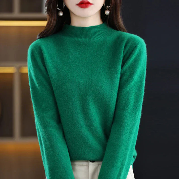 Anara | Women’s Wool Knit Sweater with Crew Neck