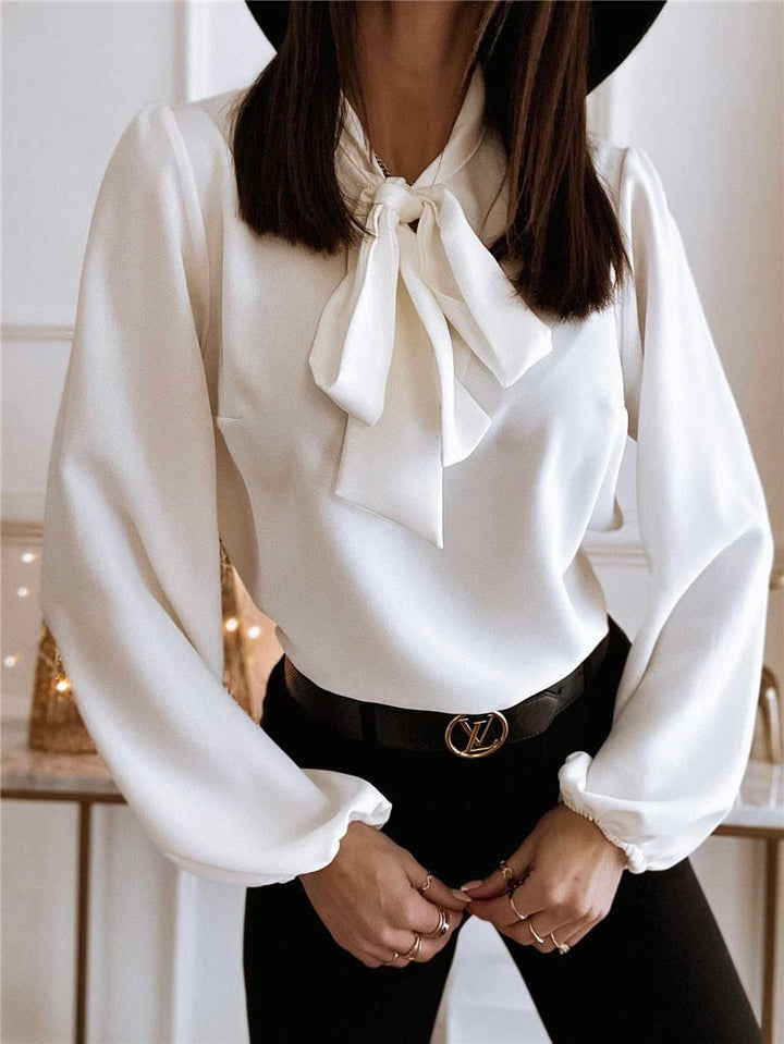 Sophia | Women’s Long Sleeve Blouse with Bow Tie
