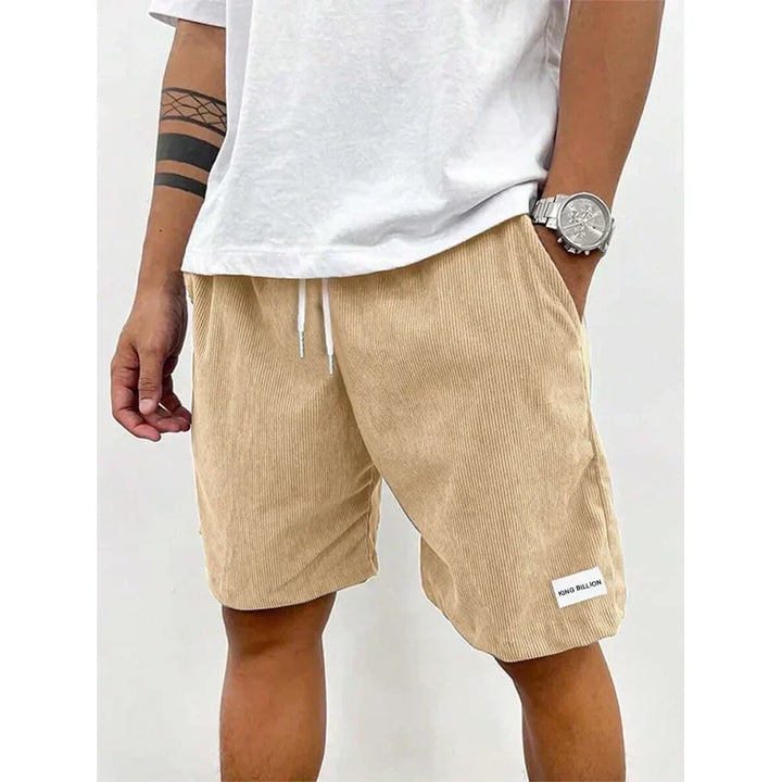Tjark | Men’s Corduroy Casual Shorts with Drawstring and Patch