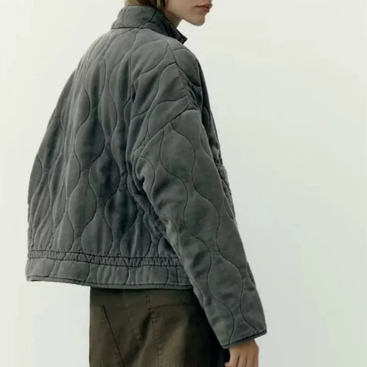 Arlene | Women’s Quilted Cotton Jacket with Stand Collar and Pockets