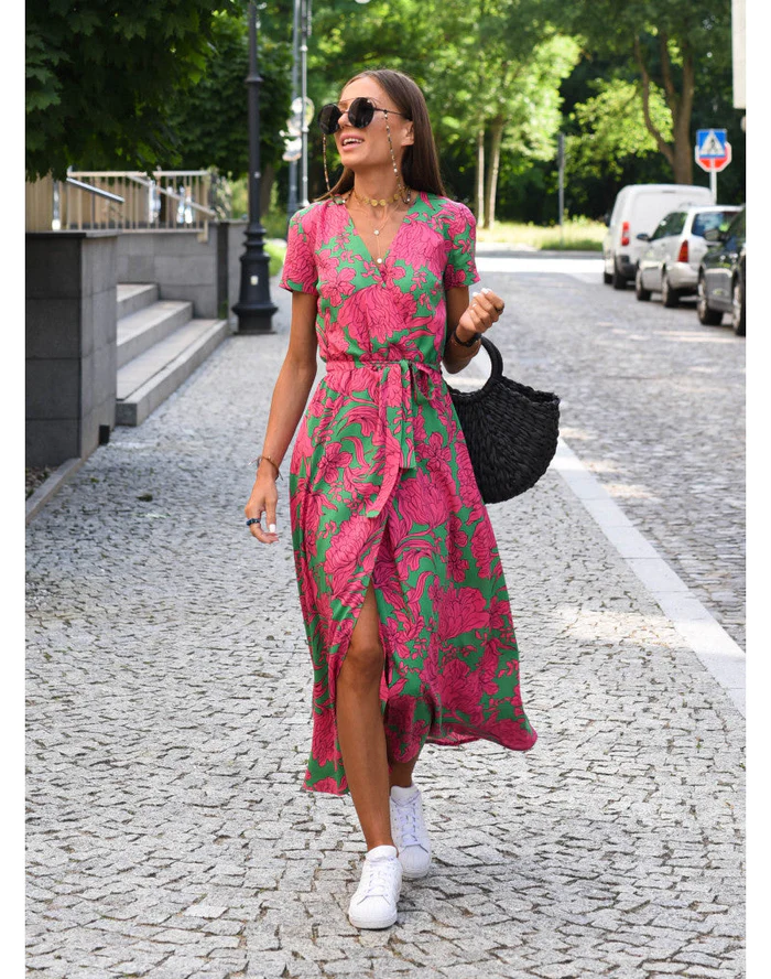 Maelle | Women’s Lightweight Floral Dress with Wrap Style