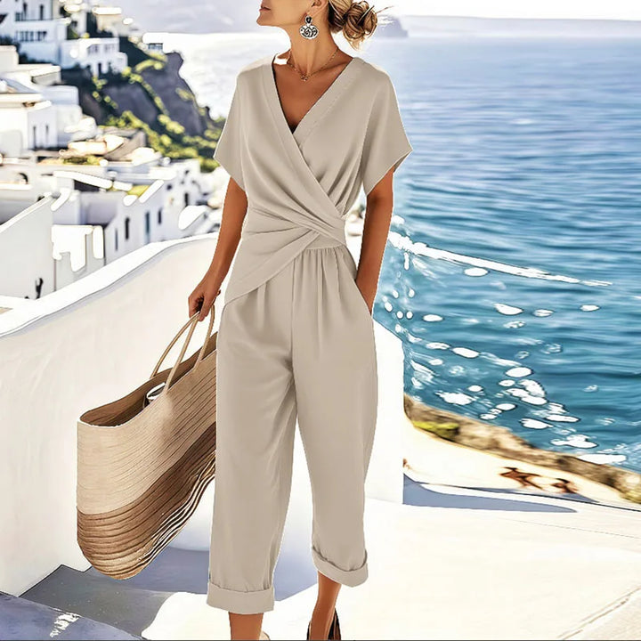 Aira | Women's Two Piece Matching Set with Wrap Blouse and Pants