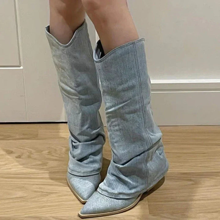 Darian | Women’s Denim Knee-High Boots
