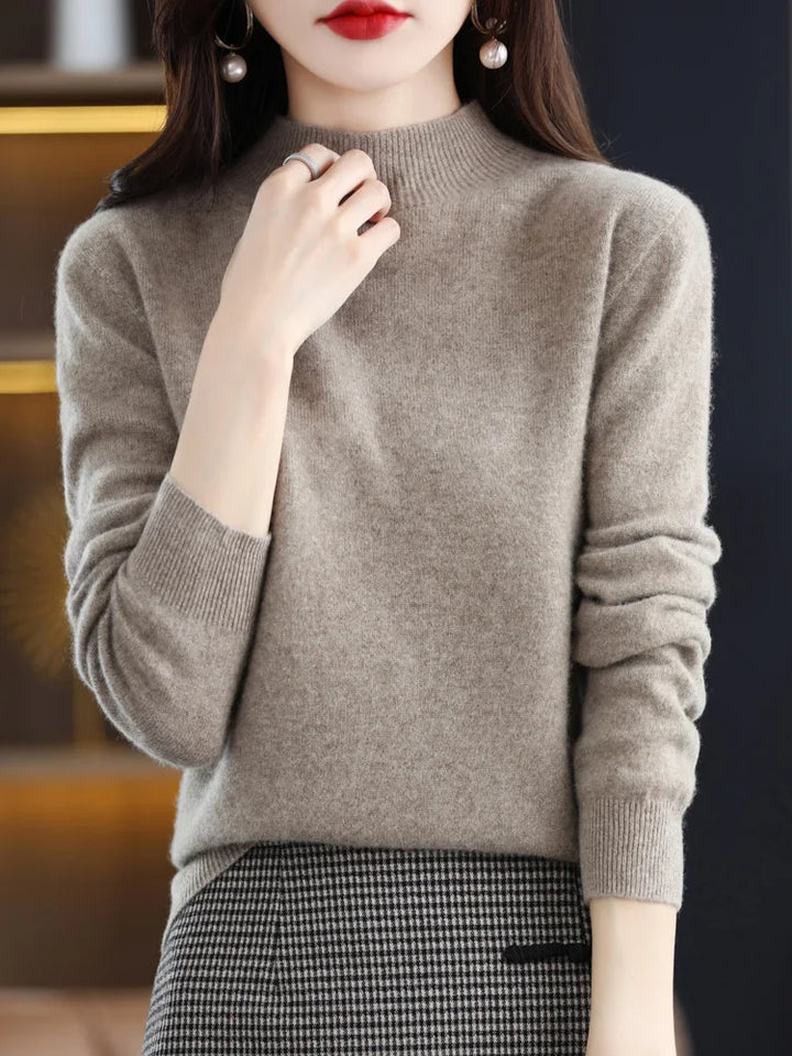 Anara | Women’s Wool Knit Sweater with Crew Neck